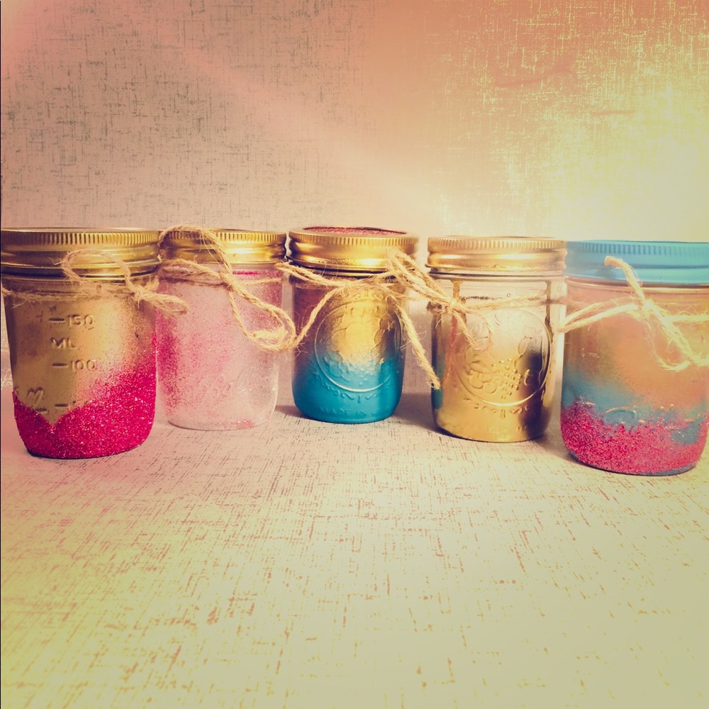 Jars to hold make up brushes and make up